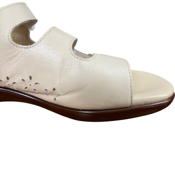 SAS Quatro Ivory Leather Slingback Comfort Sandals Shoes Open Toe USA Made 10 S - Picture 2 of 16